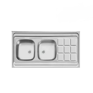 سینک معمولی اخوان 2 لگنه براق کد A120*50-9Cr